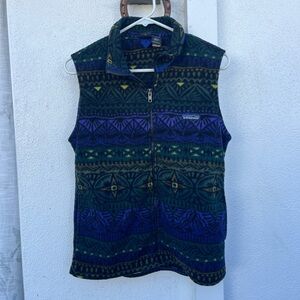 Vintage 1997 Kid's Patagonia Aztec Fleece Vest (Size - 14)